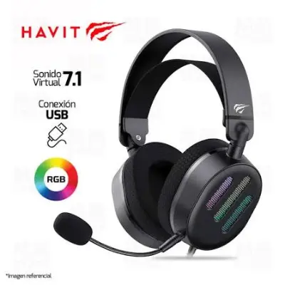 Audífonos gamer Havit H2038U 7.1 USB, negros, RGB