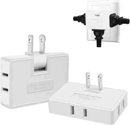 ADAPTADOR DE CORRIENTE DE 3 TOMAS GIRATORIO, foto 1 de 5