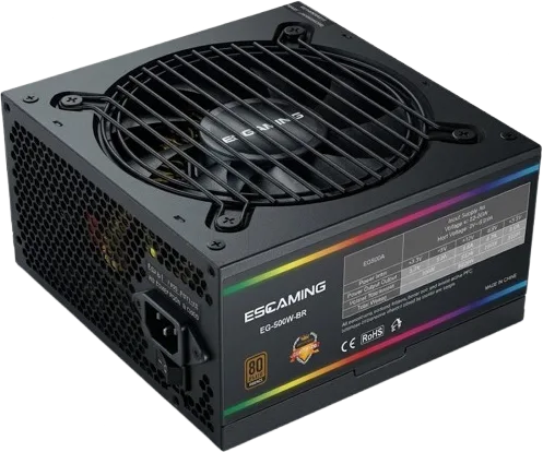 FUENTE DE PODER ESGAMING ES-RGB650W APFC 80 PLUS BRONZE, foto 1 de 5