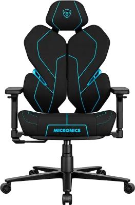 SILLA GAMER MICRONICS WARRIOR BLUE GCH2001 CON APOYABRAZOS 3D Y ESTRUCTURA DE METAL