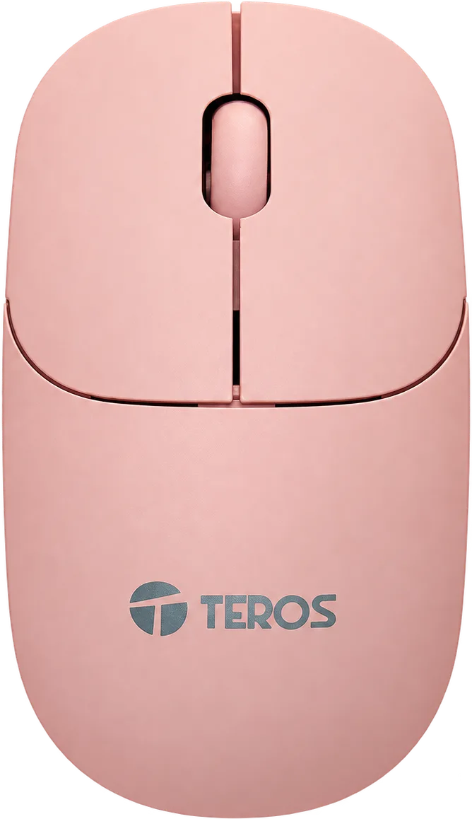 MOUSE ÓPTICO INALÁMBRICO TEROS TE-1218S 1000DPI DURAZNO, foto 1 de 4