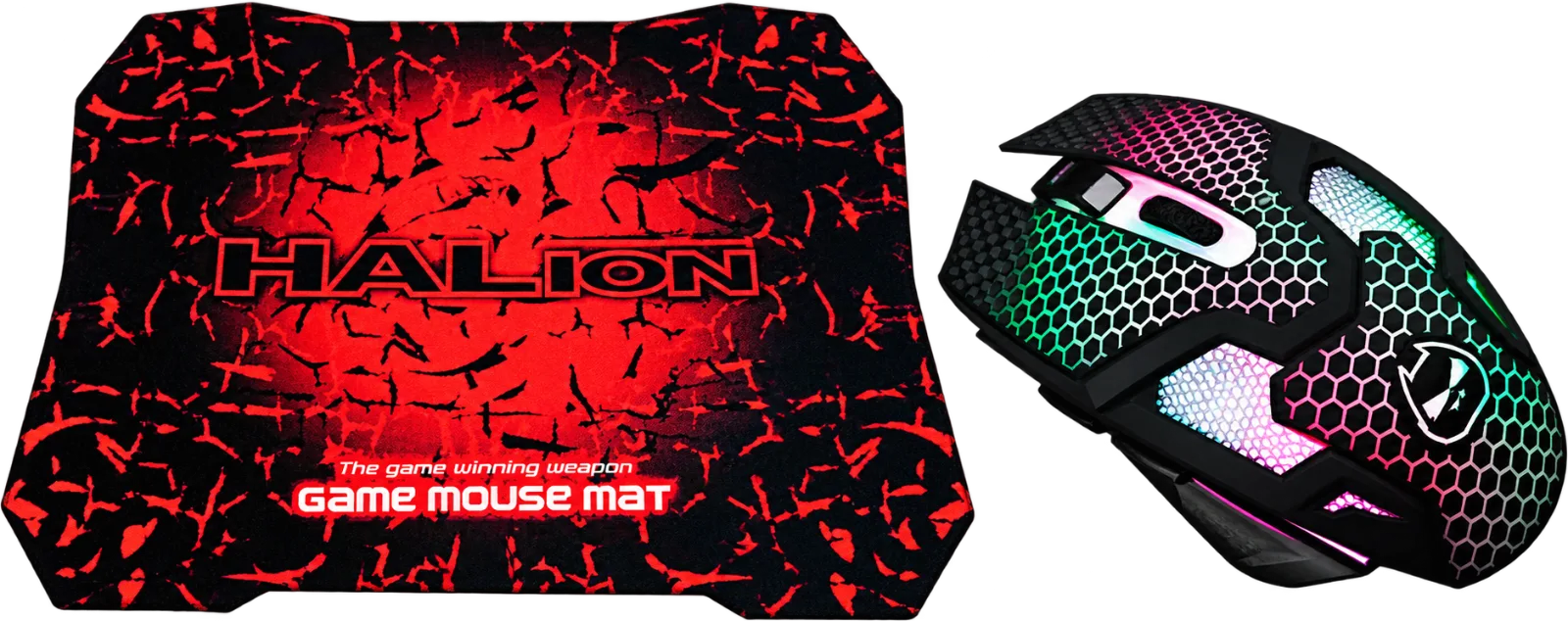 MOUSE GAMER +PAD HALION SHERMAN HA-923P, foto 1 de 4