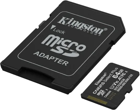 MICROSDXC KINGSTON SELECT PLUS 64GB 100MB/S, foto 1 de 3