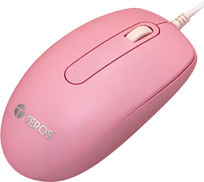 MOUSE ÓPTICO TEROS TE-1221S 1000DPI USB ROSADO