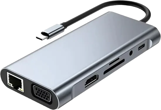 Adaptador multipuerto USB Tipo C a C, HDMI, TF/SD, LAN y VGA, foto 1 de 4