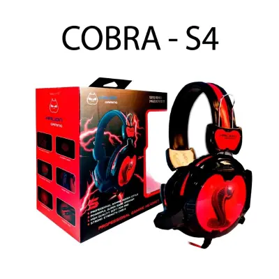 Audífono gamer para PC Cobra S4, rojo