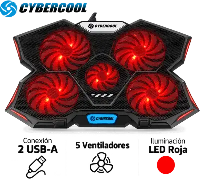 COOLER GAMER CYBERCOOL HA-K3 PARA LAPTOP 05 VENTILADORES